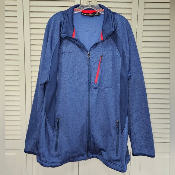 Free Tech Front Zip Blue and Red Jacket with Pockets Men's Size XL (46-48) - Picture 1 of 9
